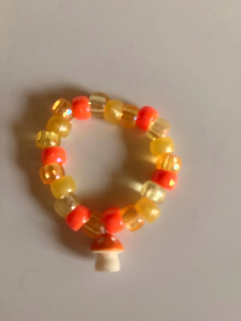 Kids Beaded Stretch bracelet with Orange and Yellow Beads new